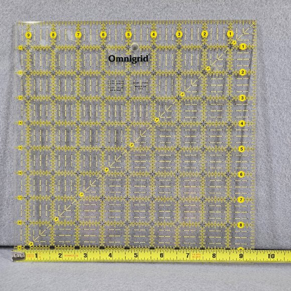Vintage Omnigrid 9.5" x 9.5" Marking Square Ruler, new condition, quilting - Picture 4 of 5